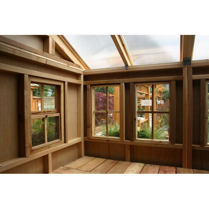 12 ft. W x 12 ft. D Cedar Wood Sunshed Garden Shed - Image 4